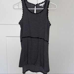 Lauren Conrad black and white stripe tunic tank